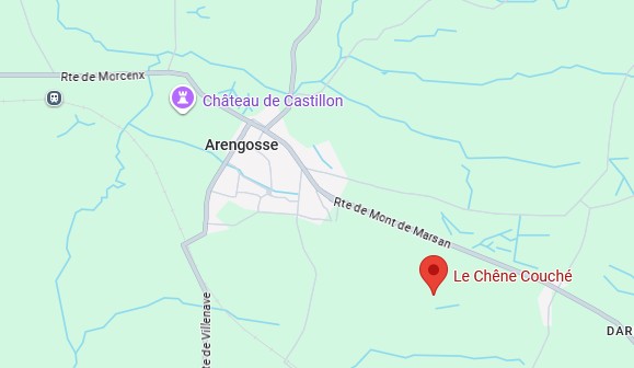 Plan d'accès au Gîte du Chêne Couché - Localisation à Arengosse